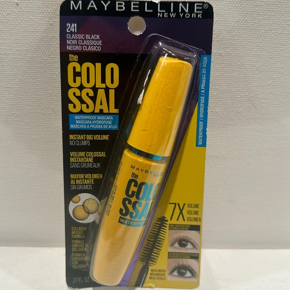 Maybelline Colossal 7X Volume Mascara. No clump, instant volume.